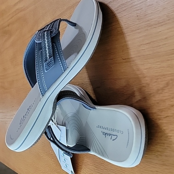 Women's Clarks Cloudsteppers Brinkley Jazz Sandals, Blue/Gray, Size 6, NWT - Picture 12 of 16